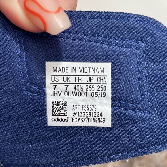 Adidas Navy Blue Athletic Slide On Sandals - Picture 3 of 4